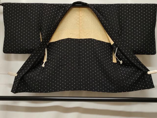 平和屋着物#羽織 絞り 七宝文 黒地 正絹 逸品 CABF3962ev