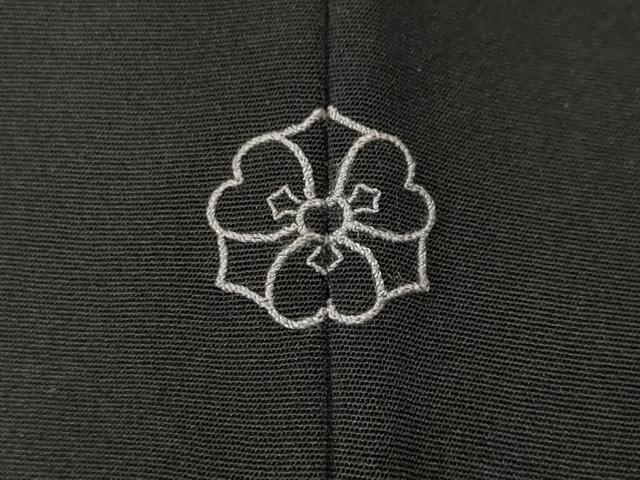 平和屋着物#羽織 総刺繍 駒刺繍 枝花文 黒地 正絹 逸品 CABF3970ev