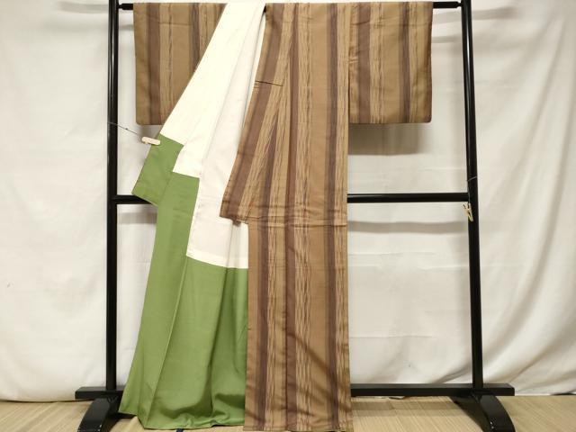 平和屋着物■上質な紬 間道 正絹 逸品 CABF3991ev