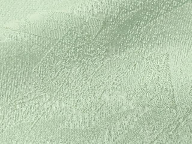 平和屋着物■上質な色無地 破れ色紙溢れ松葉地紋 夏虫色 正絹 逸品 CABF4065ev