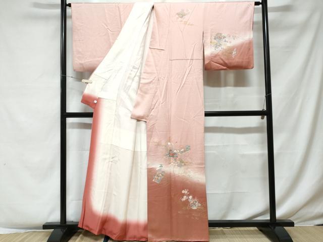 平和屋着物■訪問着 冊子文箱花文 仕覆文 暈し染め 金彩 鈴乃屋扱い 正絹 逸品 CABF4082ev