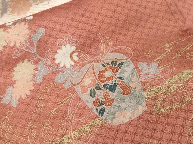 平和屋着物■訪問着 冊子文箱花文 仕覆文 暈し染め 金彩 鈴乃屋扱い 正絹 逸品 CABF4082ev
