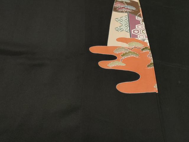 平和屋着物■豪華黒地 吉祥花唐草文 金彩 正絹 逸品 CABF4084ev