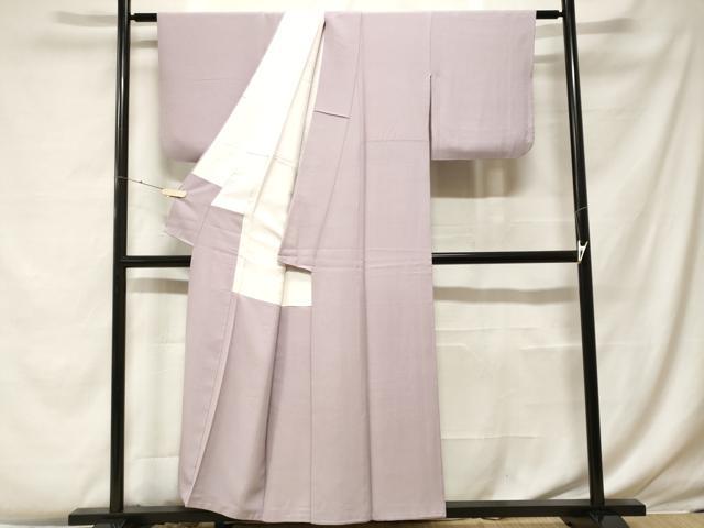 平和屋着物■上質な色無地 縞地紋 枯野色 正絹 逸品 CABF4087ev