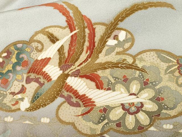 平和屋着物■豪華色留袖 駒刺繍 鳳凰更紗花唐草文 暈し染め 金彩 正絹 逸品 CABF4117ev