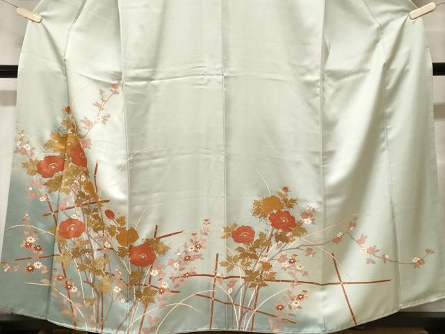 平和屋着物■訪問着 竹枝花文 暈し染め 金彩 正絹 逸品 未使用 CABF4126ev