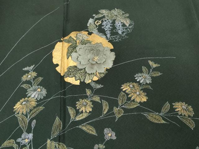 平和屋着物■訪問着 刺繍 雪輪枝花文 金銀彩 正絹 逸品 CABF4129ev