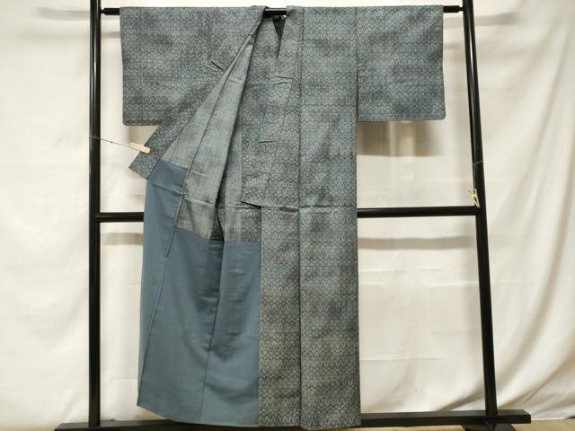 平和屋着物■上質な紬 幾何学文 胴抜き仕立て 正絹 逸品 CABF4139ev