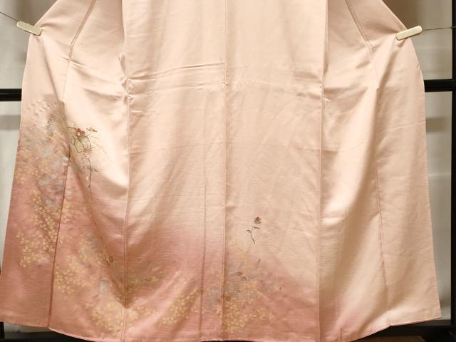 平和屋着物■訪問着 駒刺繍 地紙枝花文 暈し染め 金銀彩 正絹 逸品 CABF4146ev