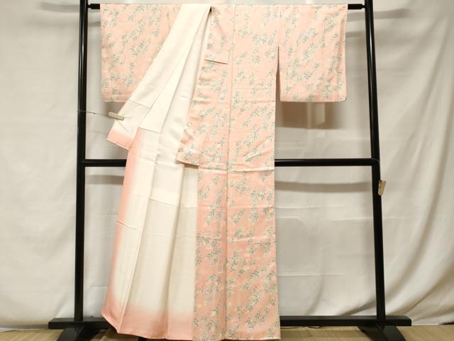 平和屋着物■上質な小紋 枝花文 正絹 逸品 CABF4165ev