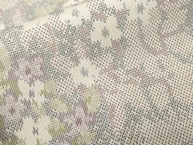 平和屋着物■上質な紬 草花文 正絹 逸品 CABF4194ev