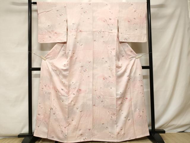 平和屋着物■上質な小紋 霞扇面花文 暈し染め 金彩 正絹 逸品 CABF4229ev