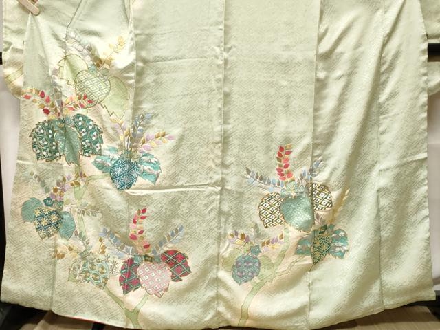 平和屋着物■豪華振袖 駒刺繍 桐吉祥花文 暈し染め 金銀彩 正絹 逸品 CABF4249ev