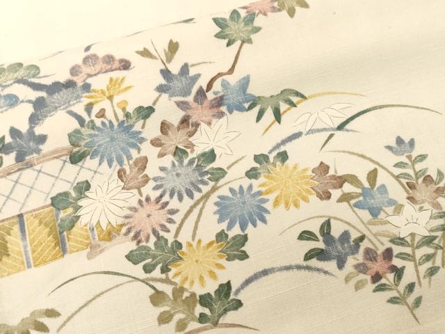 平和屋着物■訪問着 紬地 松竹梅御所解文 正絹 逸品 CABF4254ev
