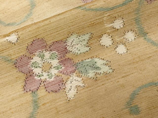 平和屋着物■上質な紬 花唐草文 正絹 逸品 CABF4261ev