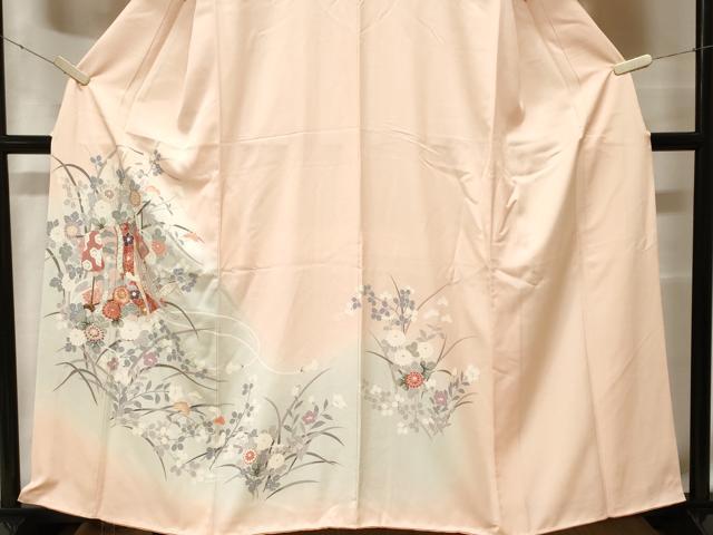 平和屋着物■訪問着 誰が袖枝花文 暈し染め 金彩 正絹 逸品 CABF4268ev