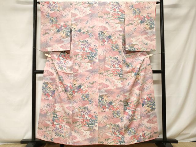 平和屋着物■上質な小紋 風景文 暈し染め 金彩 正絹 逸品 CABF4273ev