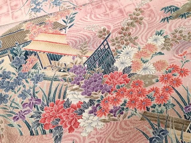 平和屋着物■上質な小紋 風景文 暈し染め 金彩 正絹 逸品 CABF4273ev