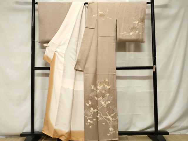 平和屋着物■訪問着 駒刺繍 枝松竹梅 金彩 正絹 逸品 CABF4295ev