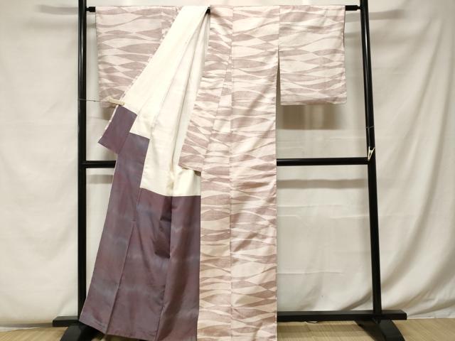 平和屋着物■上質な紬 横段文 正絹 逸品 CABF4312ev