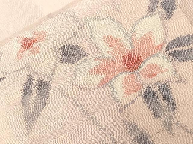 平和屋着物■上質な紬 枝花文 正絹 逸品 CABF4316ev
