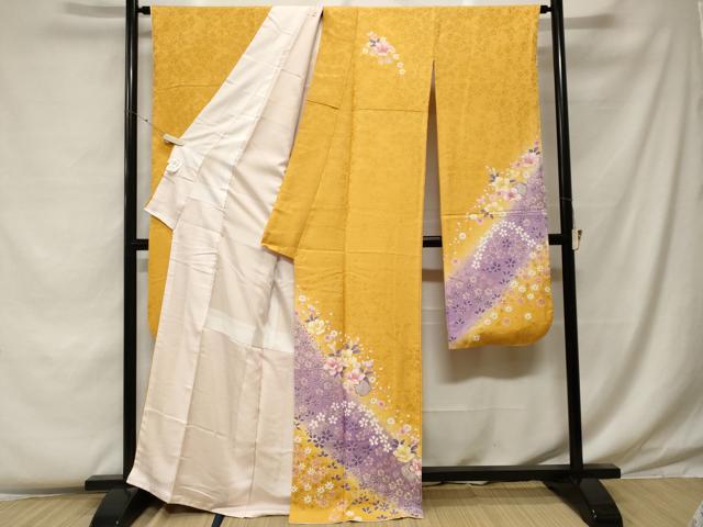 平和屋着物■豪華振袖 雪輪舞花文 暈し染め 金彩 正絹 逸品 CABF4321ev