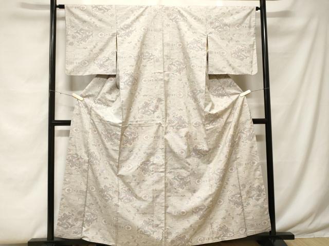 平和屋着物■本場大島紬 白大島 7マルキ 流水舞花文 正絹 逸品 CABF4326ev