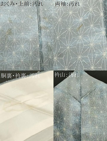 平和屋着物■上質な紬 麻の葉文様 正絹 逸品 CABF4334ev