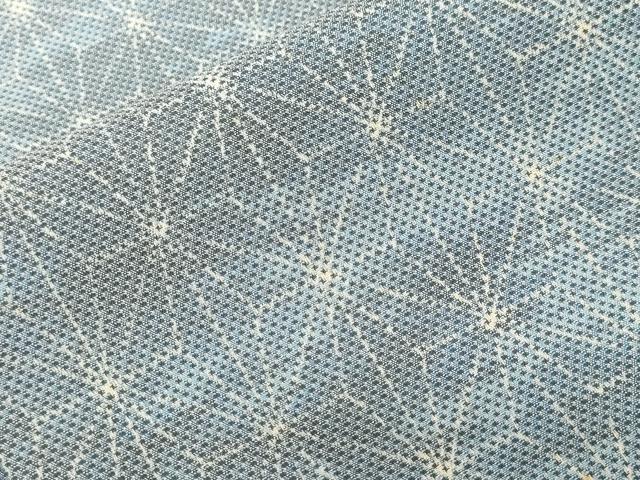 平和屋着物■上質な紬 麻の葉文様 正絹 逸品 CABF4334ev