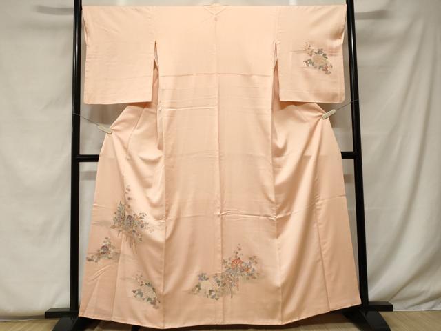 平和屋着物■豪華色留袖 寿光織 源氏車草花文 金糸 正絹 逸品 CABF4351ev