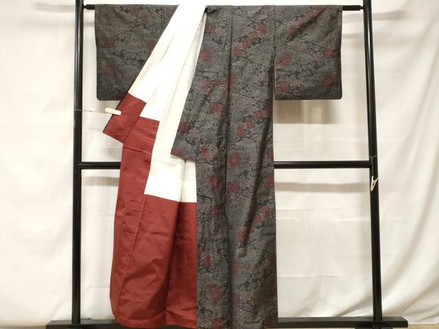 平和屋着物■本場大島紬 御所車風景文 正絹 逸品 CABF4364ev