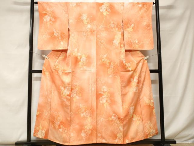 平和屋着物■上質な小紋 枝花文 正絹 逸品 CABF4365ev