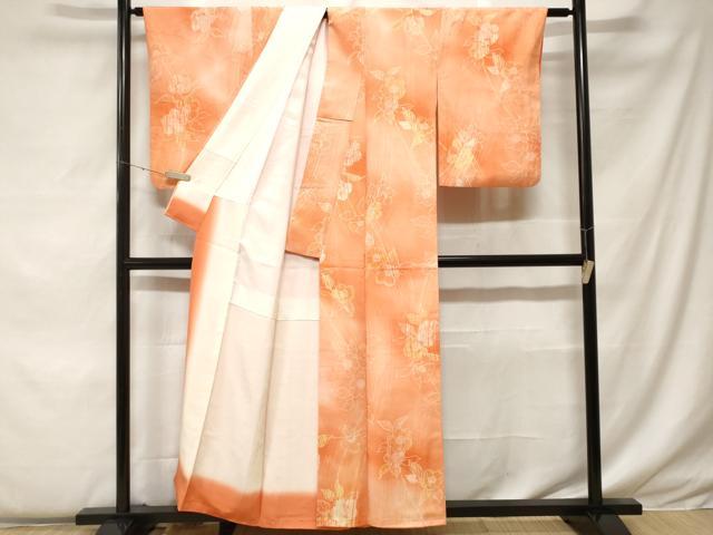 平和屋着物■上質な小紋 枝花文 正絹 逸品 CABF4365ev