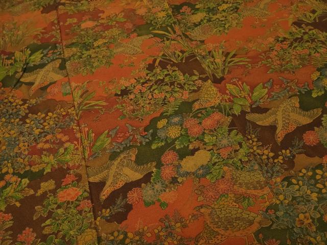 平和屋着物■上質な小紋 切嵌花鳥文 鬼しぼ縮緬 正絹 逸品 CABF4390ev
