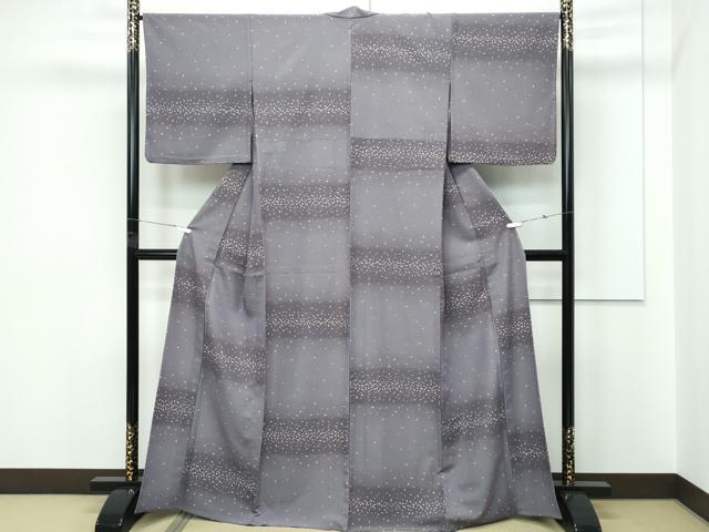 平和屋着物▽小紋 単衣 箔散らし 洗える着物 CABF4466rv