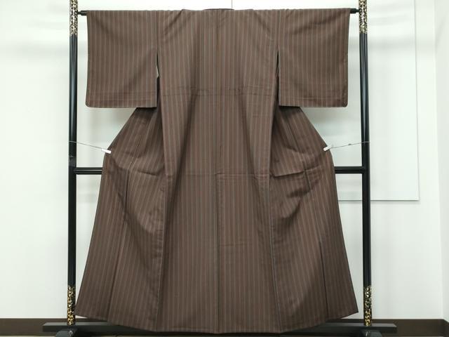 平和屋着物▽小紋 単衣 間道 洗える着物 未使用 CABF4468rv