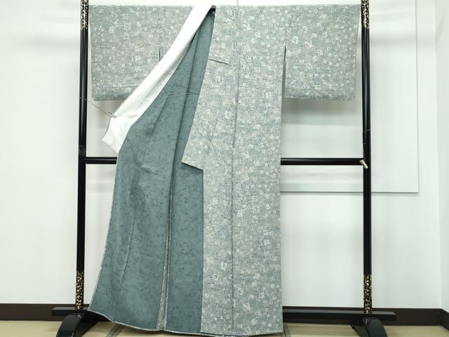 平和屋着物▽上質な小紋 単衣 色紙重ね 正絹 逸品 CABF4470rv