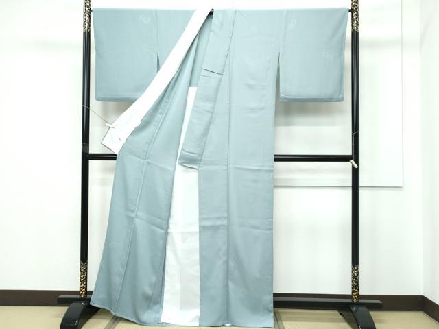 平和屋着物▽色無地 単衣 豆がら茶色 草花丸地紋 三越扱い 洗える着物 CABF4500rv