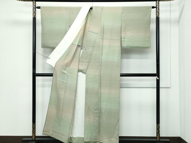 平和屋着物▽上質な小紋 単衣 霞色 正絹 逸品 CABF4517rv