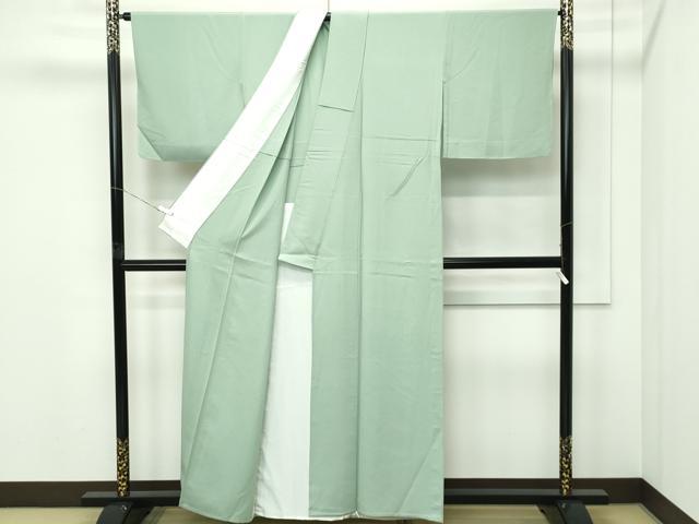 平和屋着物▽上質な色無地 単衣 深川鼠色 正絹 逸品 未使用 CABF4527rv