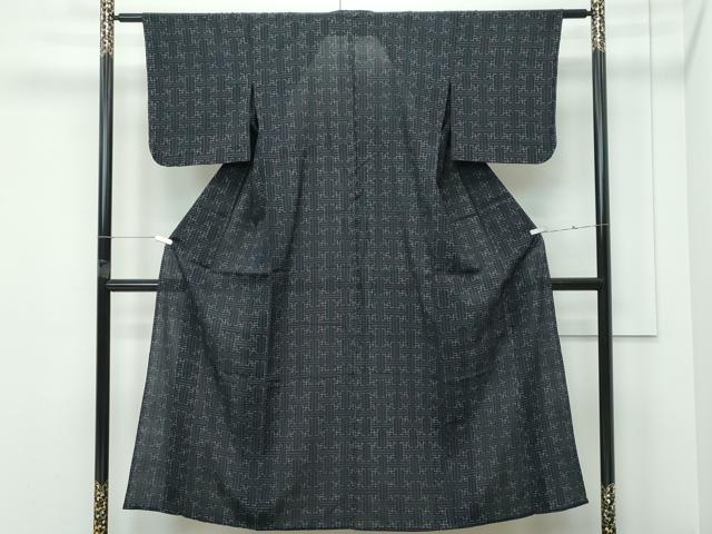 平和屋着物▽上質なお召 単衣 秋名バラ柄 正絹 逸品 未使用 CABF4540rv