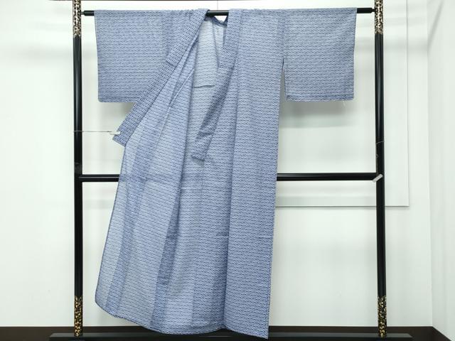 平和屋着物*夏物 小紋 絽 双鶴菱文 洗える着物 未使用 CABF4558rv