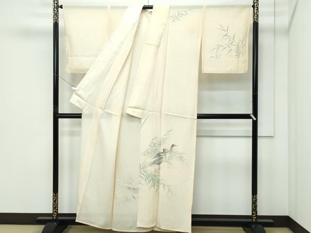 平和屋着物*夏物 訪問着 絽 手描き 鴨 正絹 逸品 CABF4578rv
