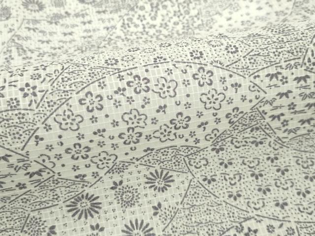 平和屋着物*夏物 小紋 絹紅梅 地紙草花文 正絹 逸品 CABF4586rv