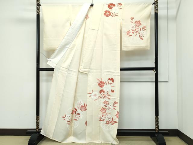 平和屋着物*夏物 訪問着 絽 花籠文 銀彩 正絹 逸品 CABF4594rv