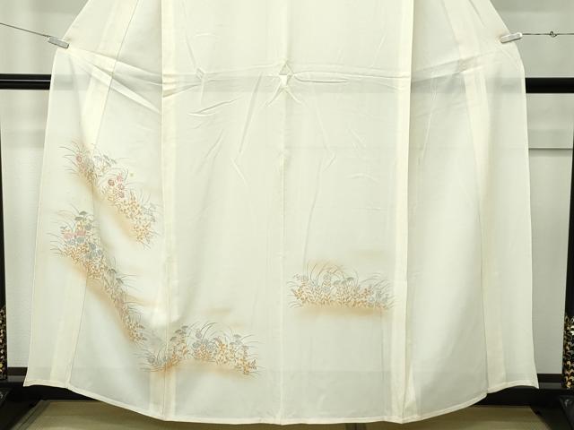 平和屋着物*夏物 訪問着 絽 刺繍 草花文 暈し染め 金彩 正絹 逸品 CABF4603rv
