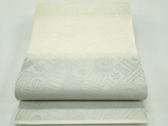 平和屋着物*夏物 六通柄袋帯 唐織 鎧脅し吉祥文 正絹 逸品 未使用 CABF4606rv