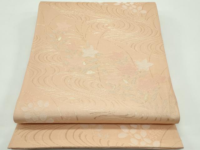 平和屋着物*夏物 六通柄袋帯 流水秋草文 金銀糸 正絹 逸品 CABF4627rv