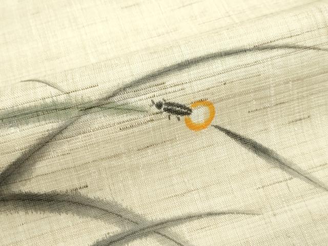 平和屋着物*夏物 九寸開き名古屋帯 作家物 手描き 蛍 麻 逸品 CABF4655rv