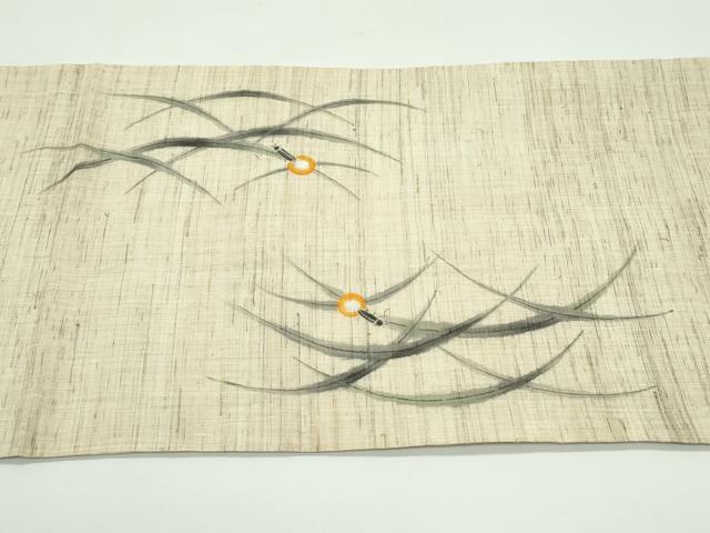 平和屋着物*夏物 九寸開き名古屋帯 作家物 手描き 蛍 麻 逸品 CABF4655rv